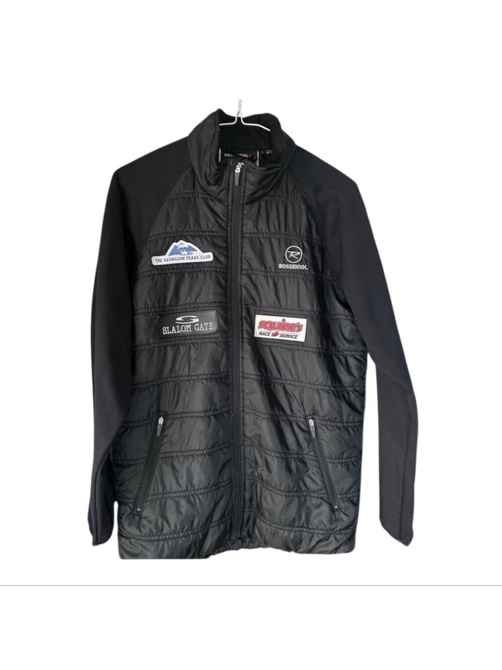 Rossignol Warm Nordic Ski Jacket with ski club patches Quilted sz 16